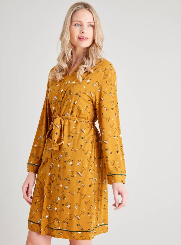 Buy Ochre Cocktail Print Dressing Gown XL Dressing gowns Argos